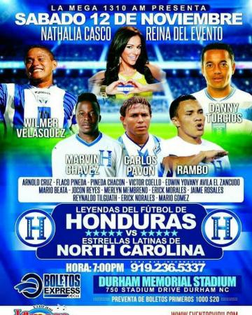 Leyendas del Fútbol de Honduras Vs Estrellas Latinas de North Carolina