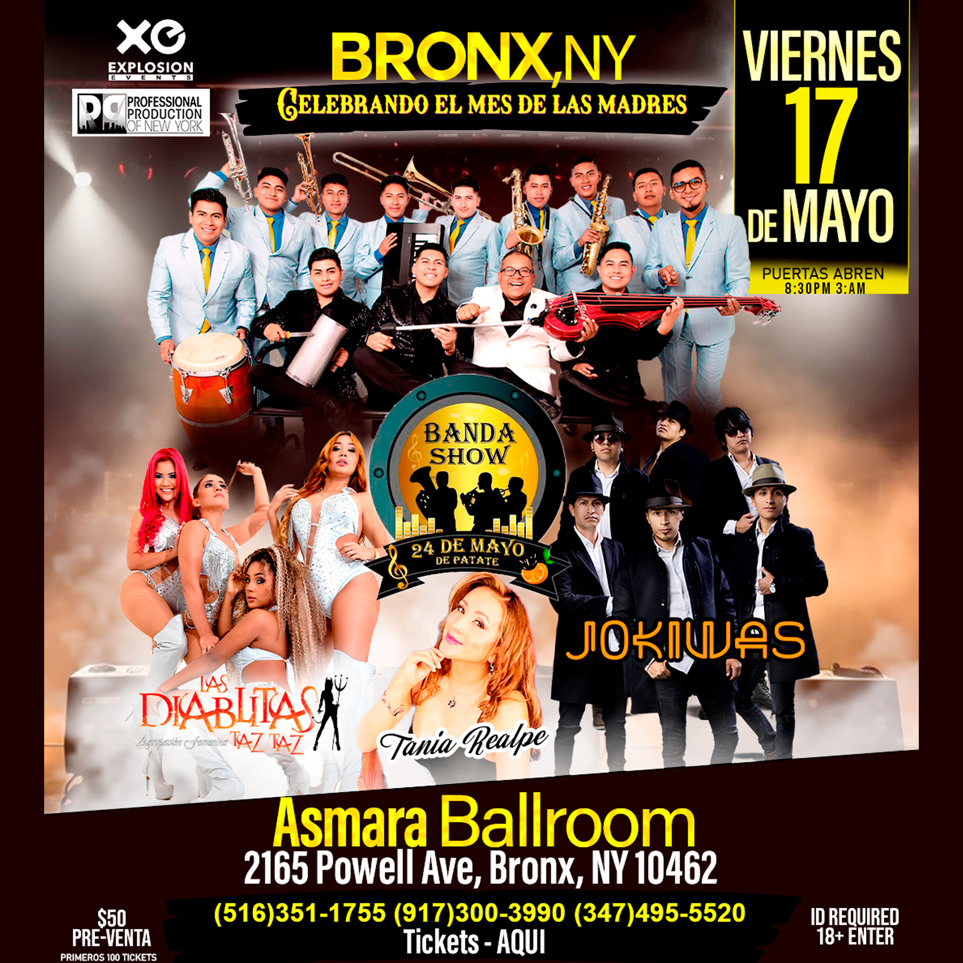 Bronx,NY Festejando el mas de la madre, Lo mejor de Ecuador,Banda 24 de Mayo,Jokiwas,Las Diablitas taz taz ..