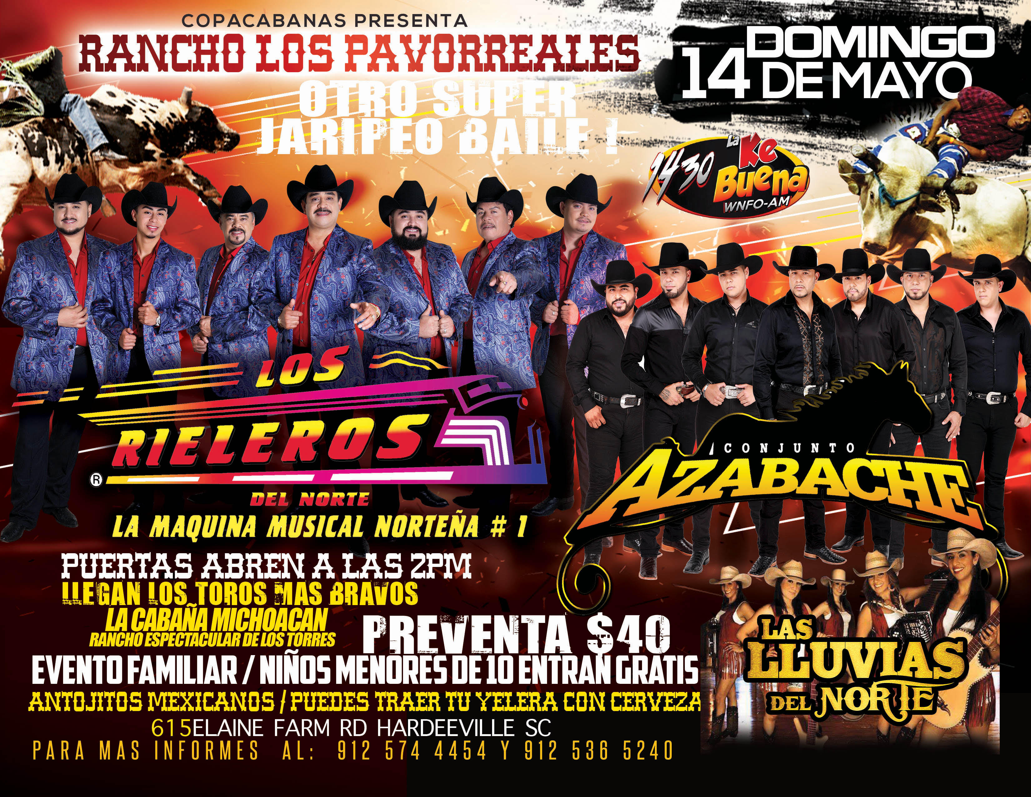 Los Rieleros, Conjunto Azabache & Las Lluvias del Norte Tickets