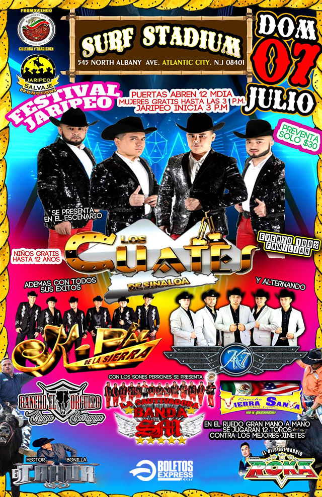 FESTIVAL JARIPEO - LOS CUATES DE SINALOA, K-PAZ DE LA SIERRA & GRUPO AK-7  Tickets - BoletosExpress