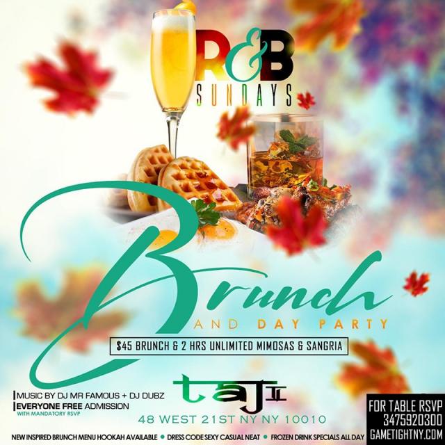 Taj Lounge R&B Sunday Funday Brunch Party & Day Party