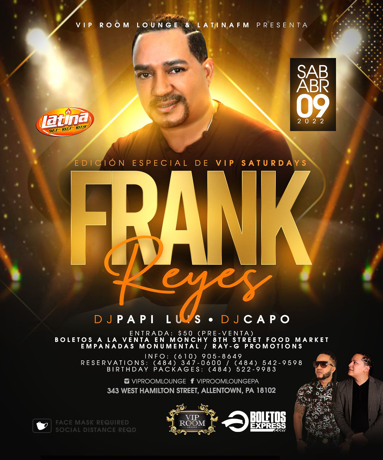 FRANK REYES Tickets BoletosExpress