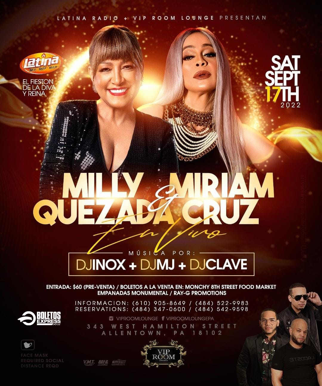 MILLY QUEZADA & MIRIAM CRUZ Tickets - BoletosExpress