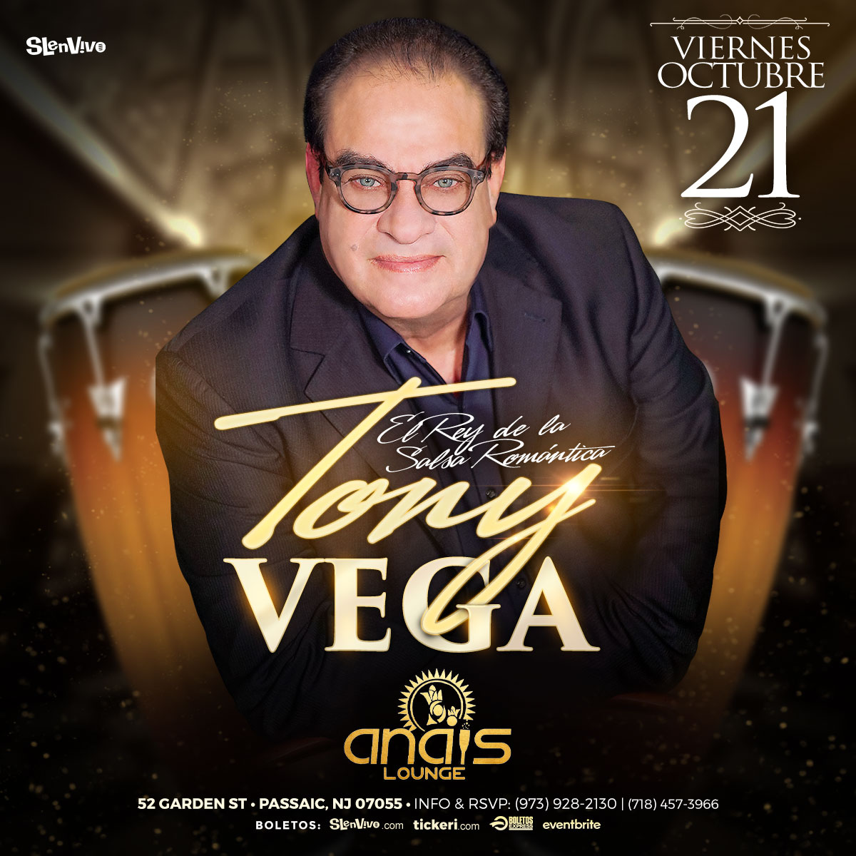 TONY VEGA / NEW JERSEY Tickets - BoletosExpress