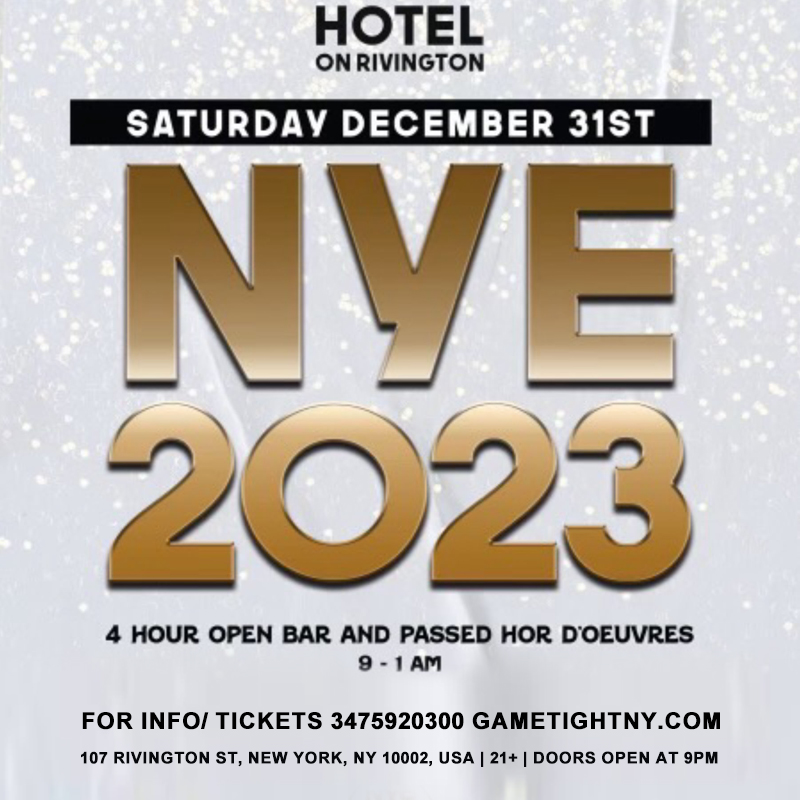 Hotel on Rivington New Year's Eve party 2023