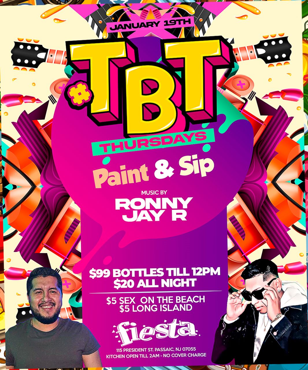 TBT THURSDAYS PAINT & SIP, MUSIC BY: RONNY * JAY-R