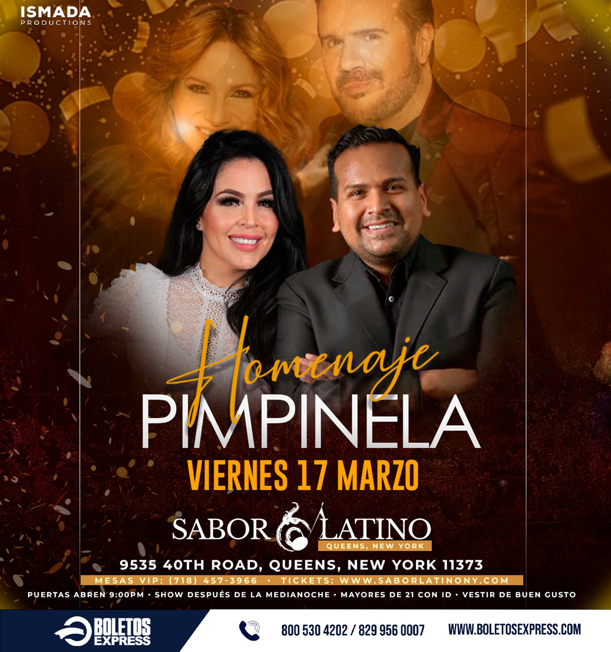 HOMENAJE A PIMPINELA ! NEW YORK Tickets BoletosExpress