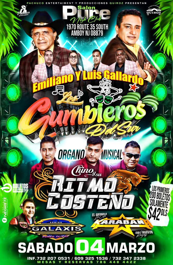 LOS CUMBIEROS DEL SUR & RITMO COSTEÑO Tickets - BoletosExpress