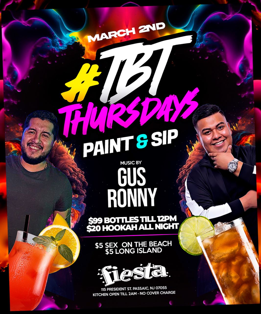 #TBT THURSDAYS PAINT & SIP MUSIC BY: GUS * RONNY