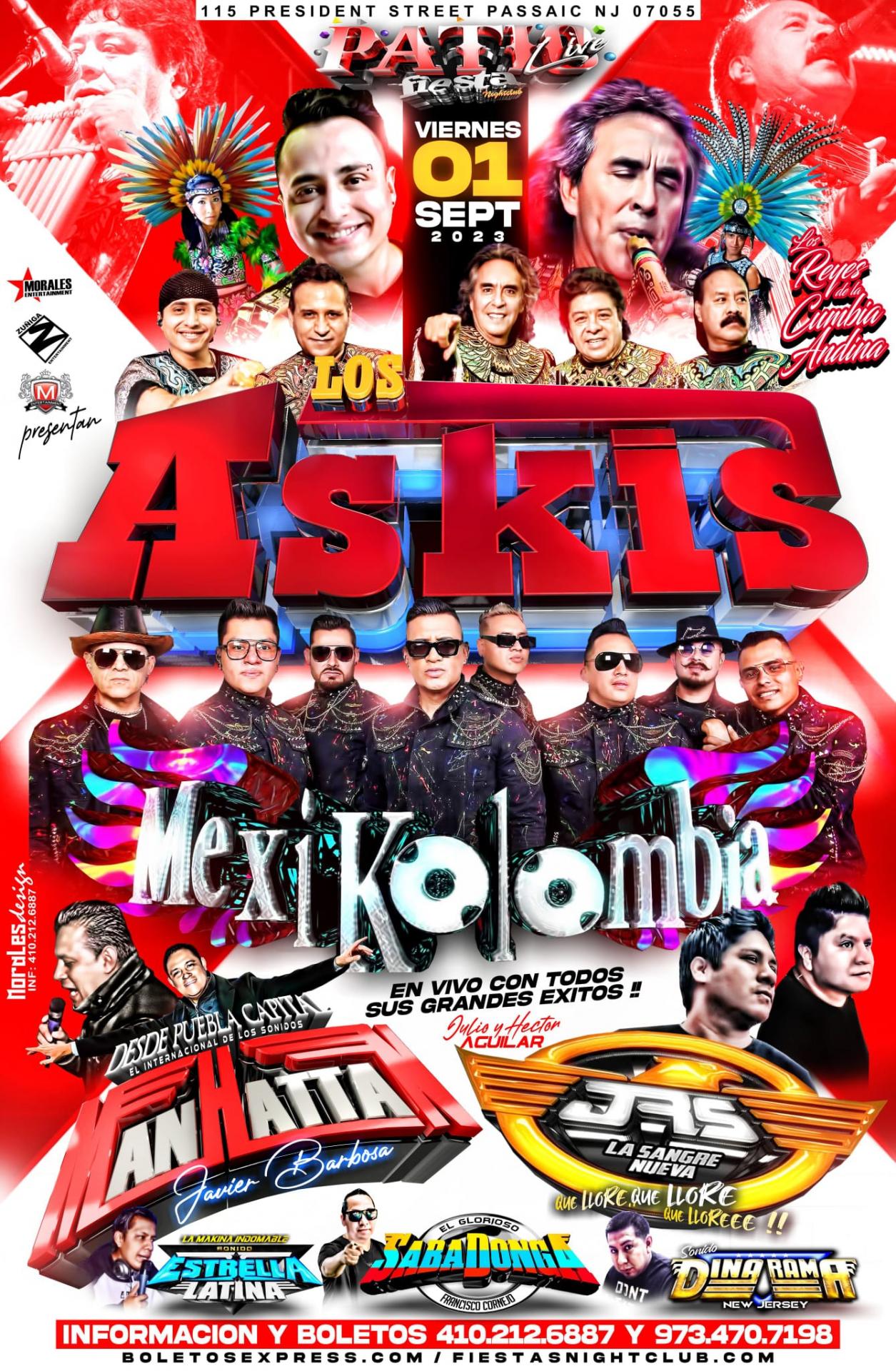 LOS ASKIS, MEXICOLOMBIA, SONIDO MANHATAN, JRS, ESTRELLA LATINA