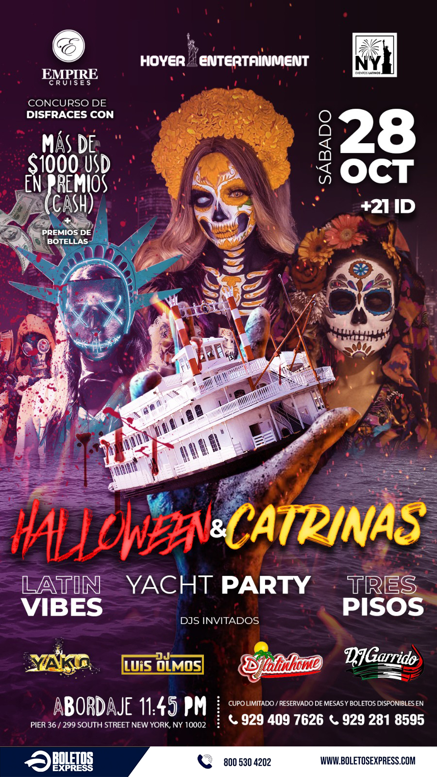 HALLOWEEN & CATRINAS BOAT PARTY Tickets - BoletosExpress