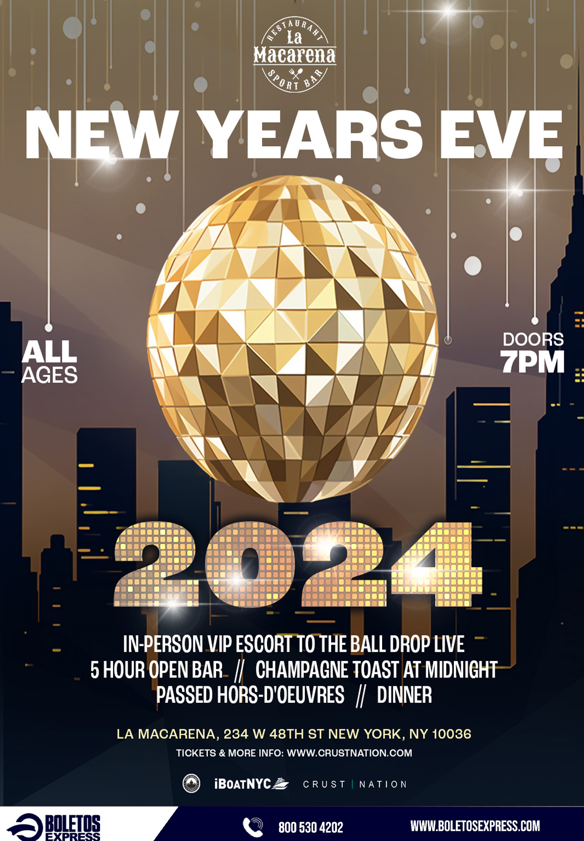 New Year's Eve 2024 NYC Times Square InPerson VIP escort to BALL