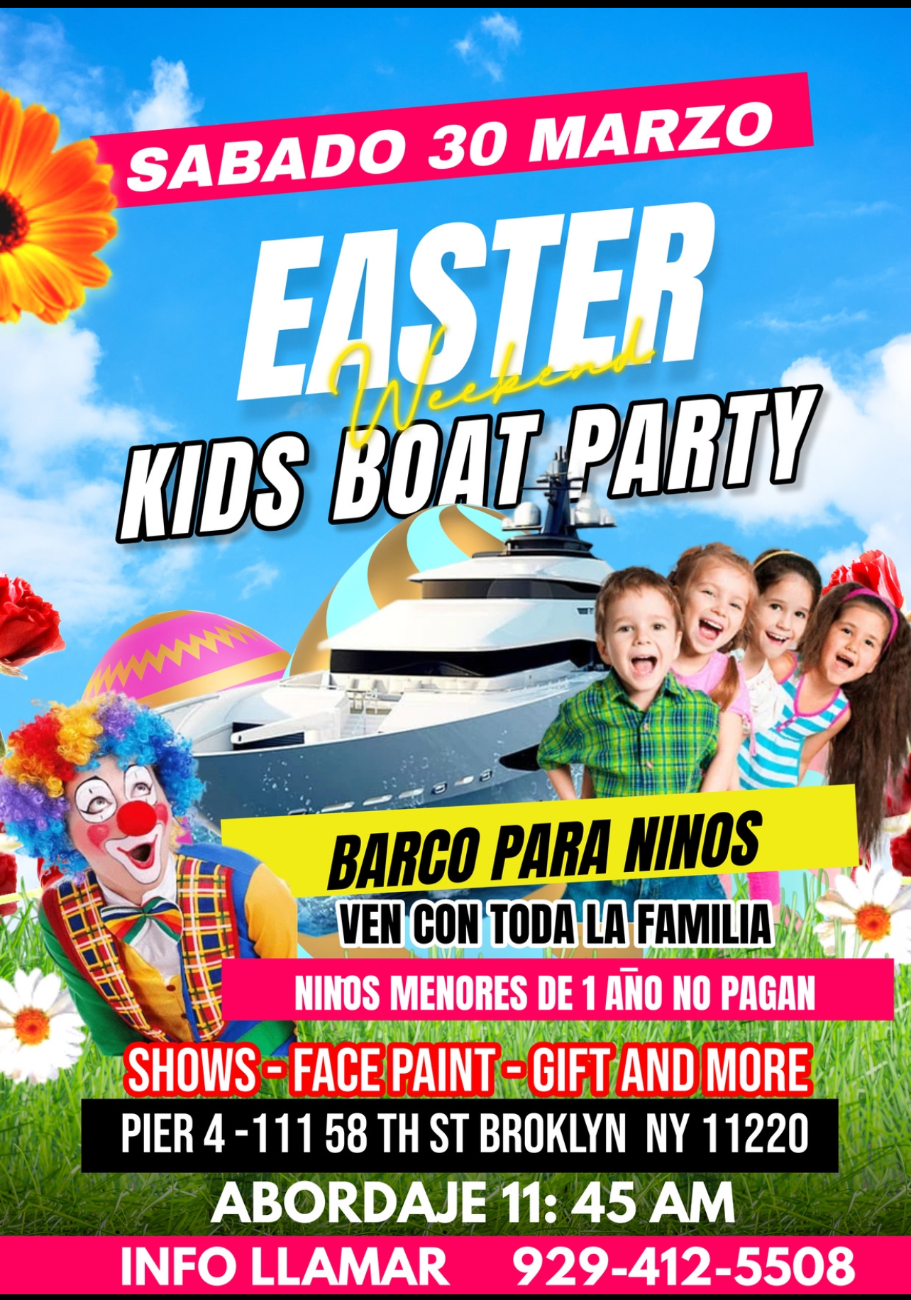 Gran barco familiar happy Easter