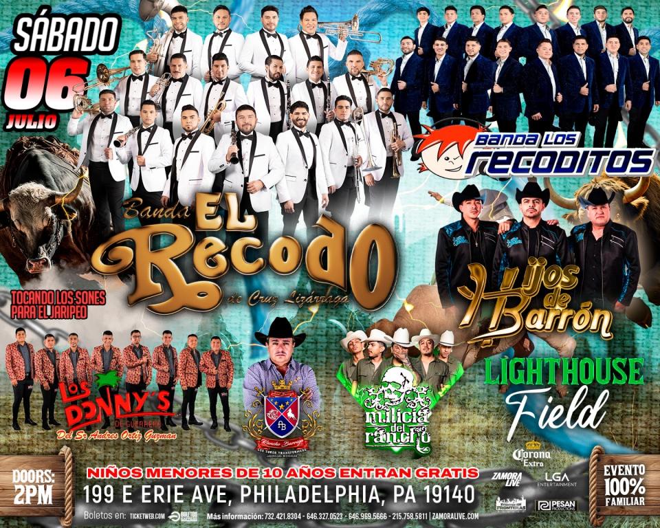 Banda El Recodo • Banda Los Recoditos • Hijos Del Barrón • Los Donnys • Rancho Barriga en Lighthouse Field (JARIPEO)