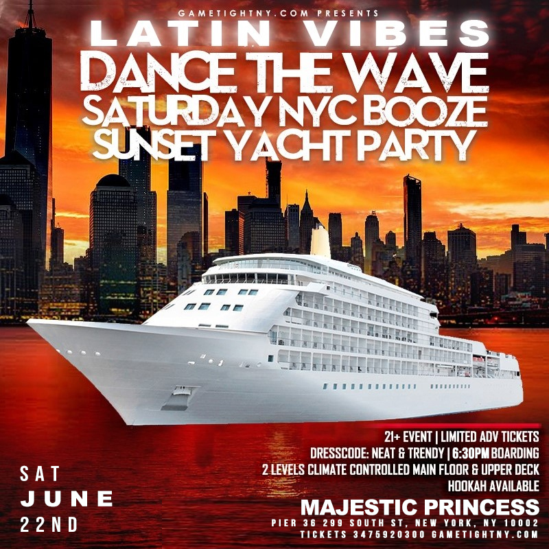 Latin Vibes Dance the Wave NYC Sunset Majestic Princess Yacht Party 2024