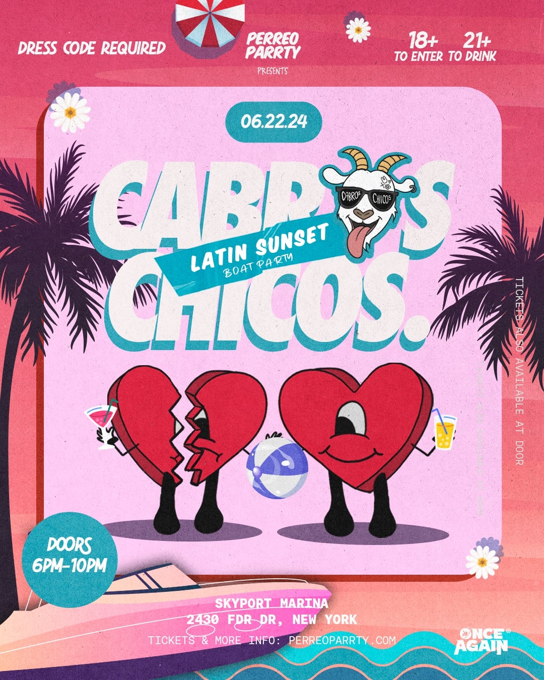 Cabros Chicos 18+ Latin & Hip-Hop Sunset Boat Party (Two Floors of Music)