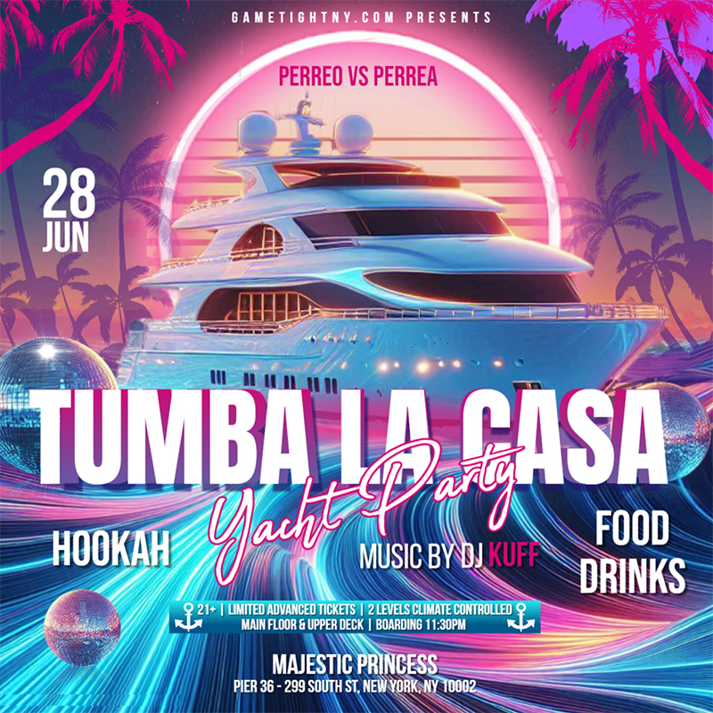 NYC Perreo vs Perrea Tumba La Casa Majestic Yacht Party Cruise 2024