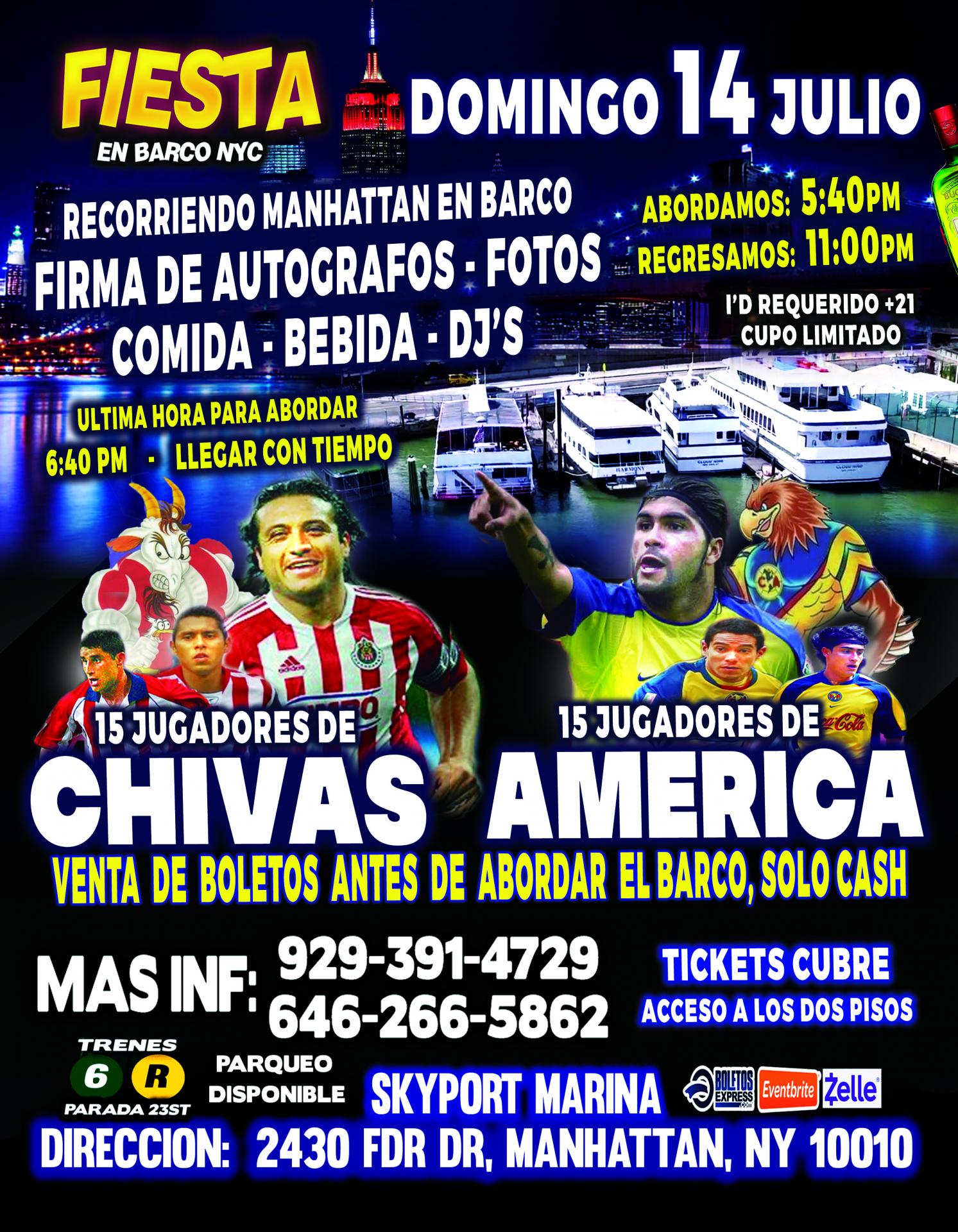 RECORRIDO EN BARCO CON LEYENDAS -  AMERICA VS CHIVAS