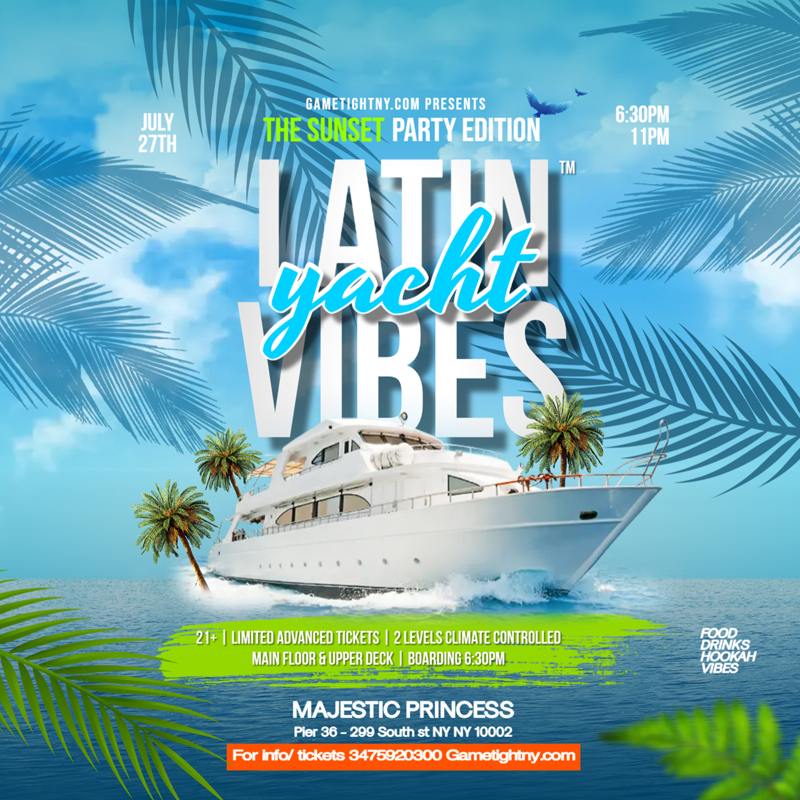 Latin Vibes Dance the Wave NYC Sunset Majestic Princess Yacht Party 2024