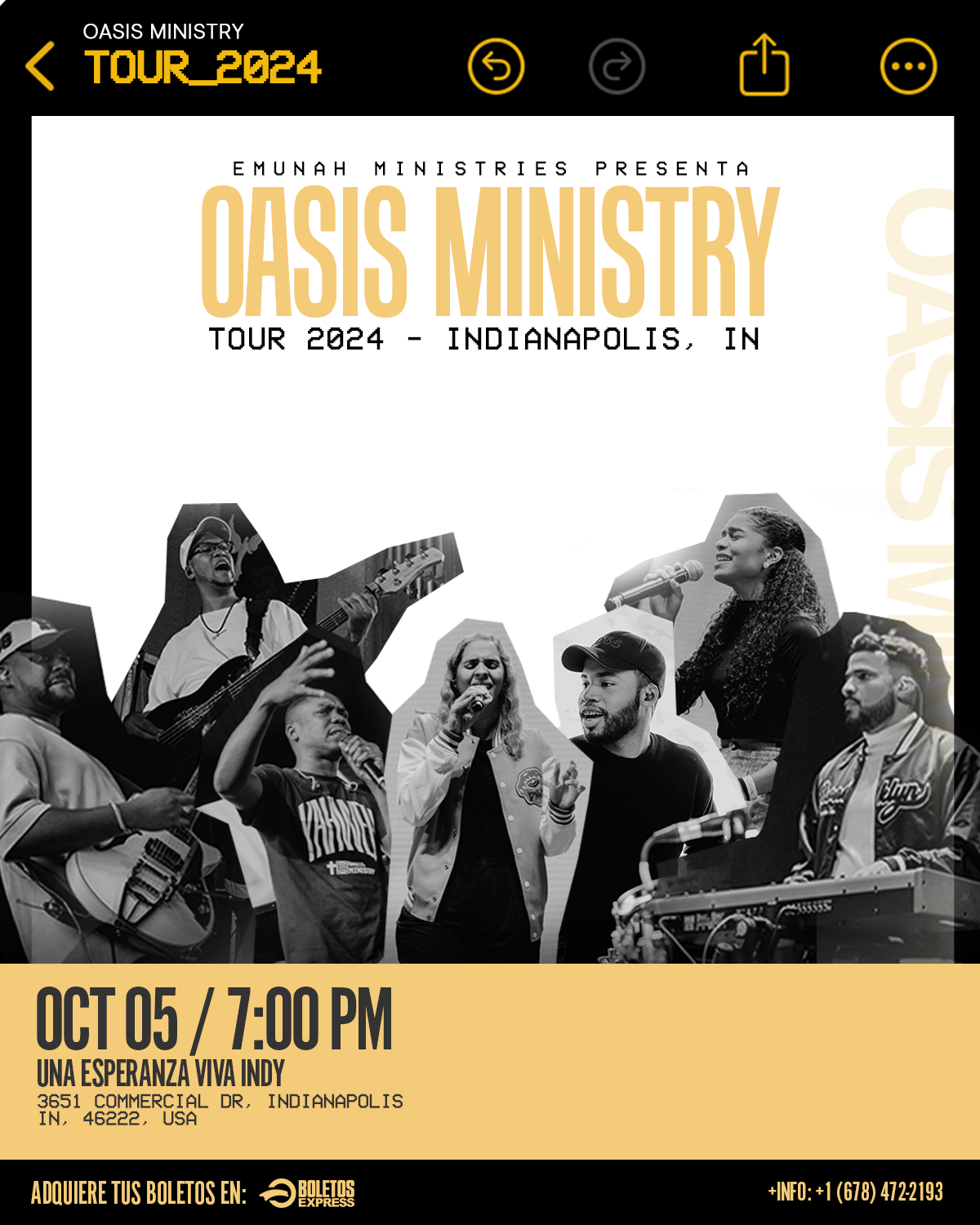 OASIS MINISTRY USA TOUR-INDIANAPOLIS,IN 2024