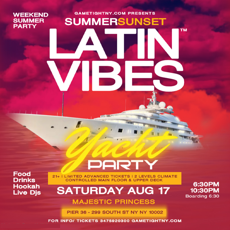 Latin Vibes™ Dance the Wave NYC Sunset Majestic Princess Yacht Party 2024