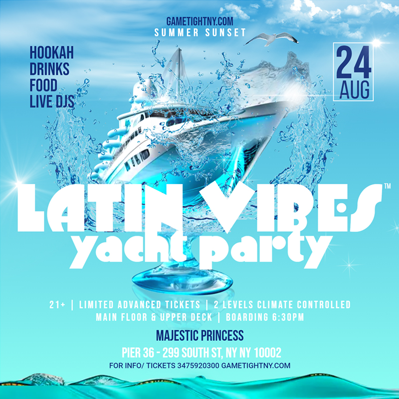 Latin Vibes™ Dance the Wave NYC Sunset Majestic Princess Yacht Party 2024