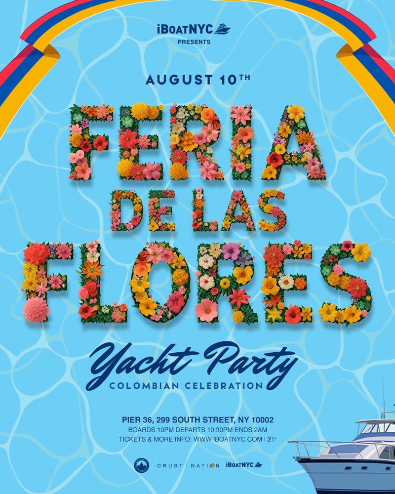 FERIA DE LAS FLORES - Colombian Day Boat Party Yacht Cruise