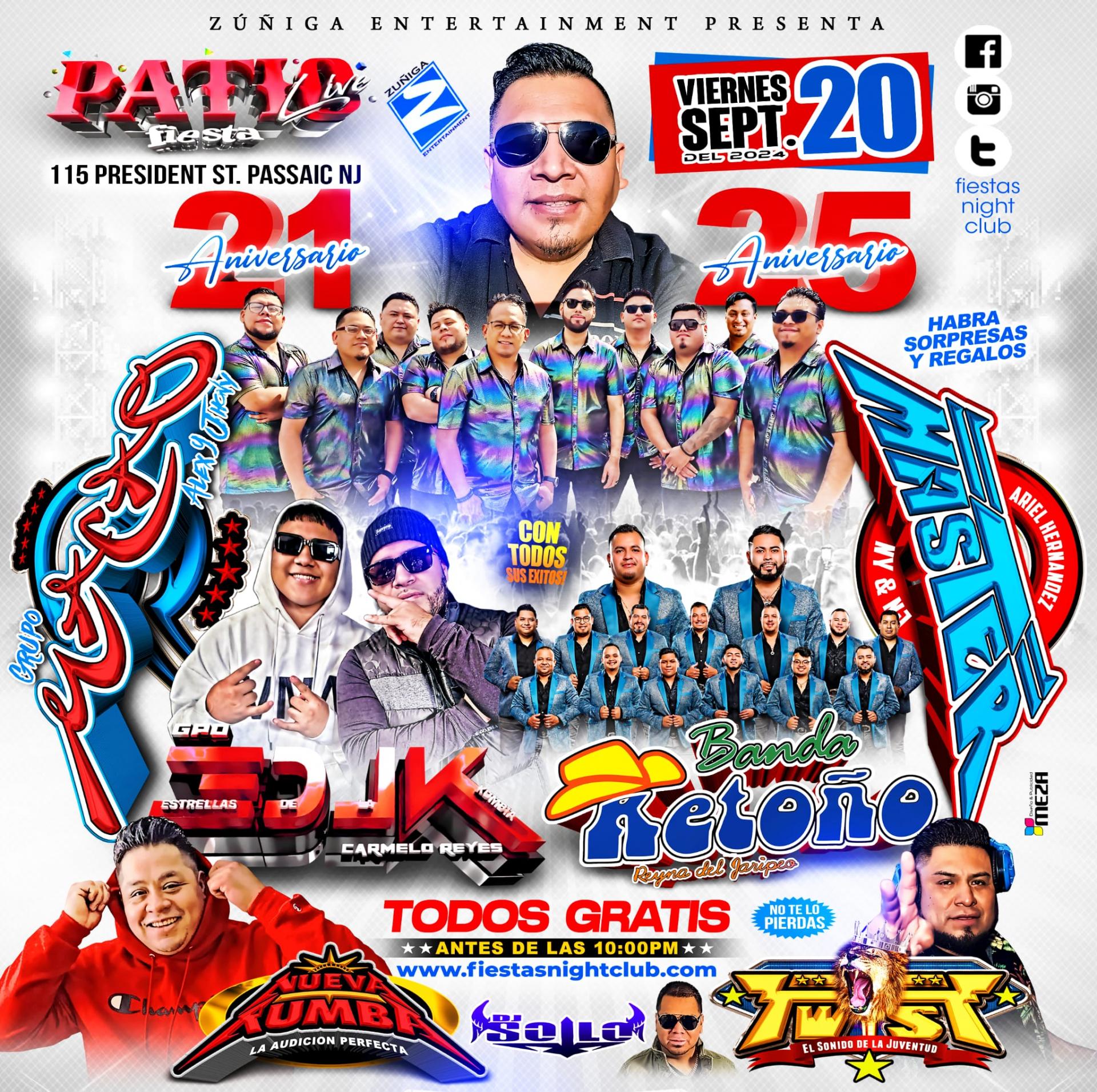 GRUPO MACAO, SONIDO MASTER, ESTRELLAS DE LA CUMBIA, BANDA RETOÑO, NUEVA RUMBA, TWIST, DJ SOILO