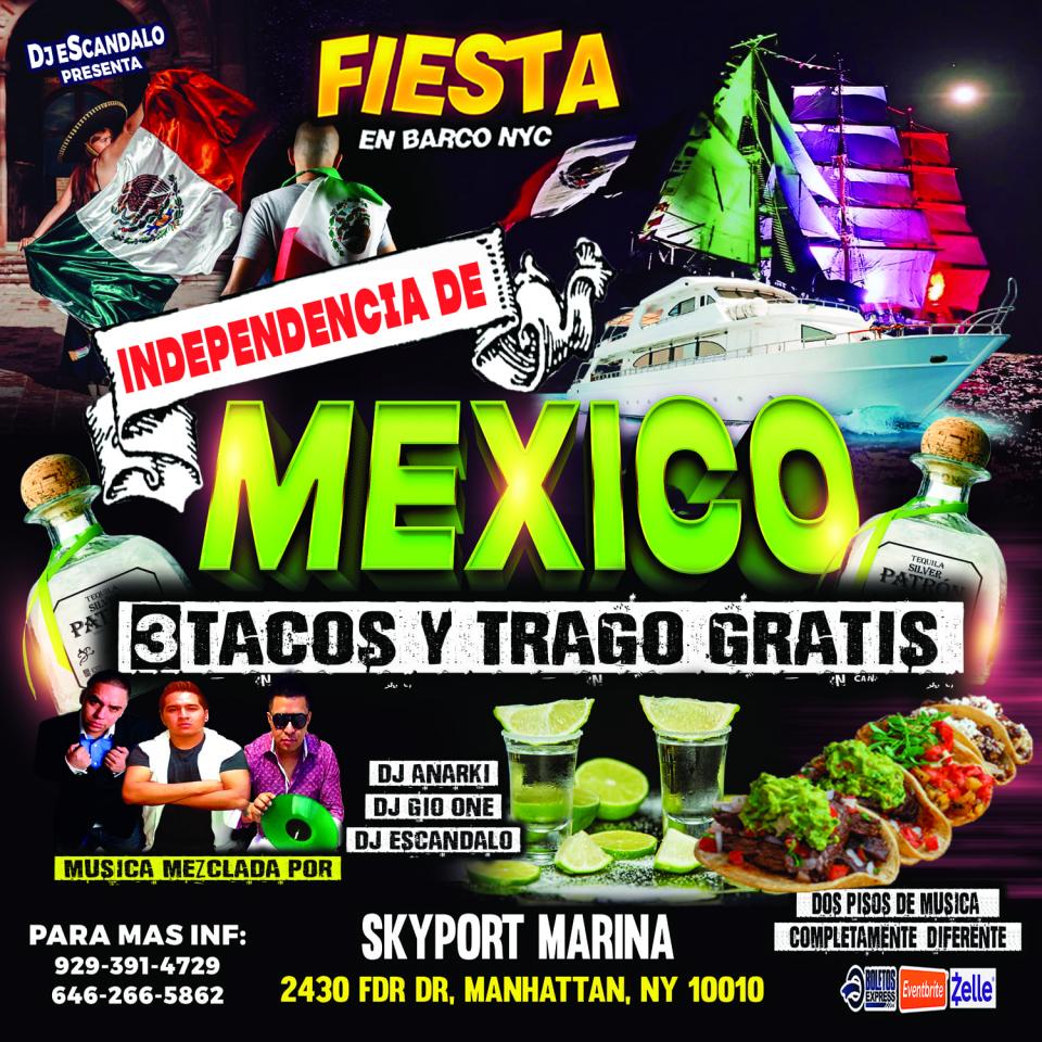 Independencia de México En Barco + Tacos y Tequila Gratis + BARCO CABANA