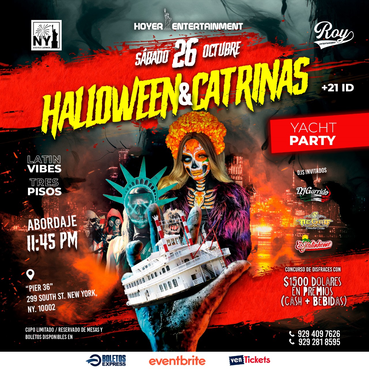 Halloween & Catrinas Yacht Party 2024