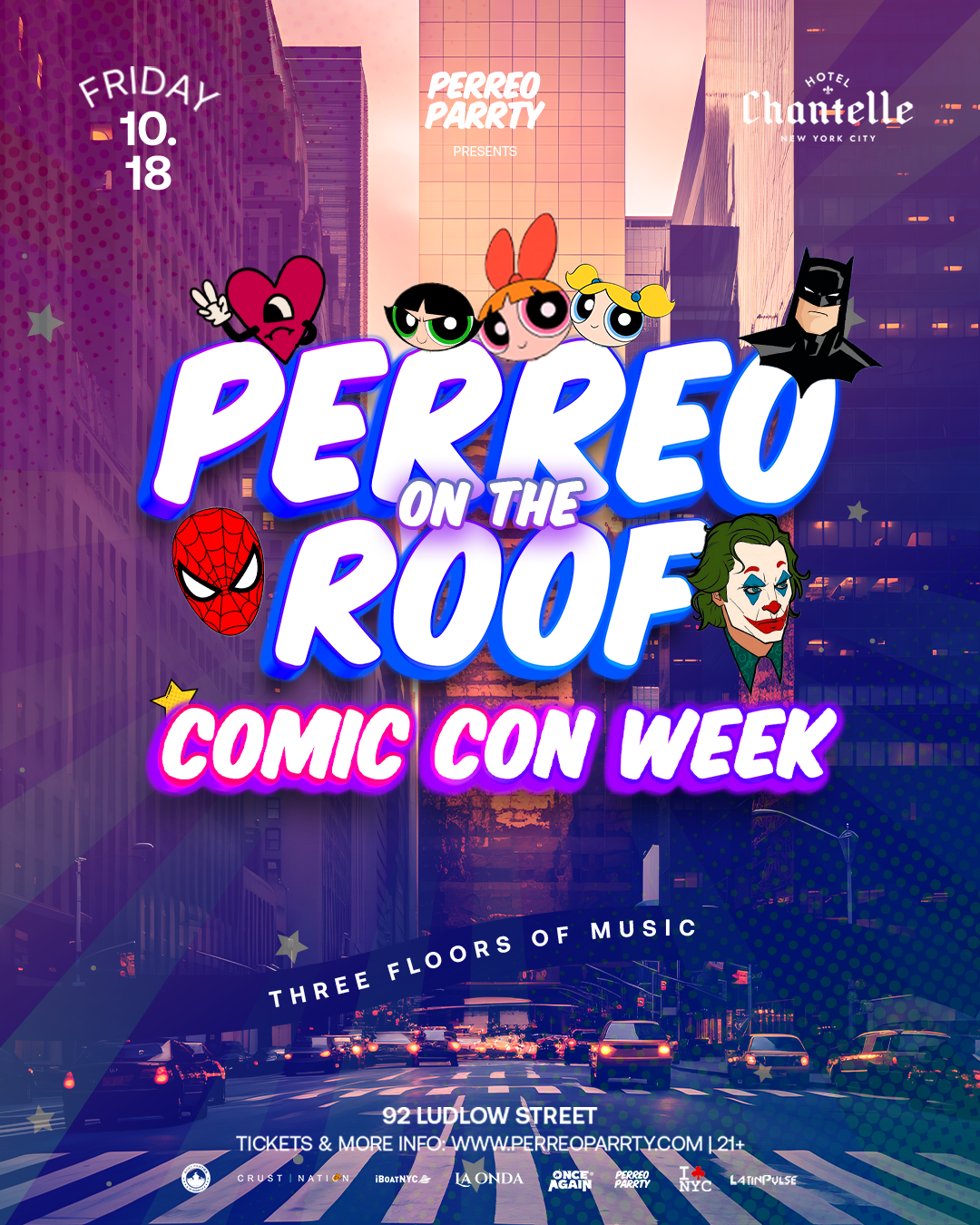 PERREO on the ROOF - Comicon Latin & Reggaeton Party Hotel Chantelle