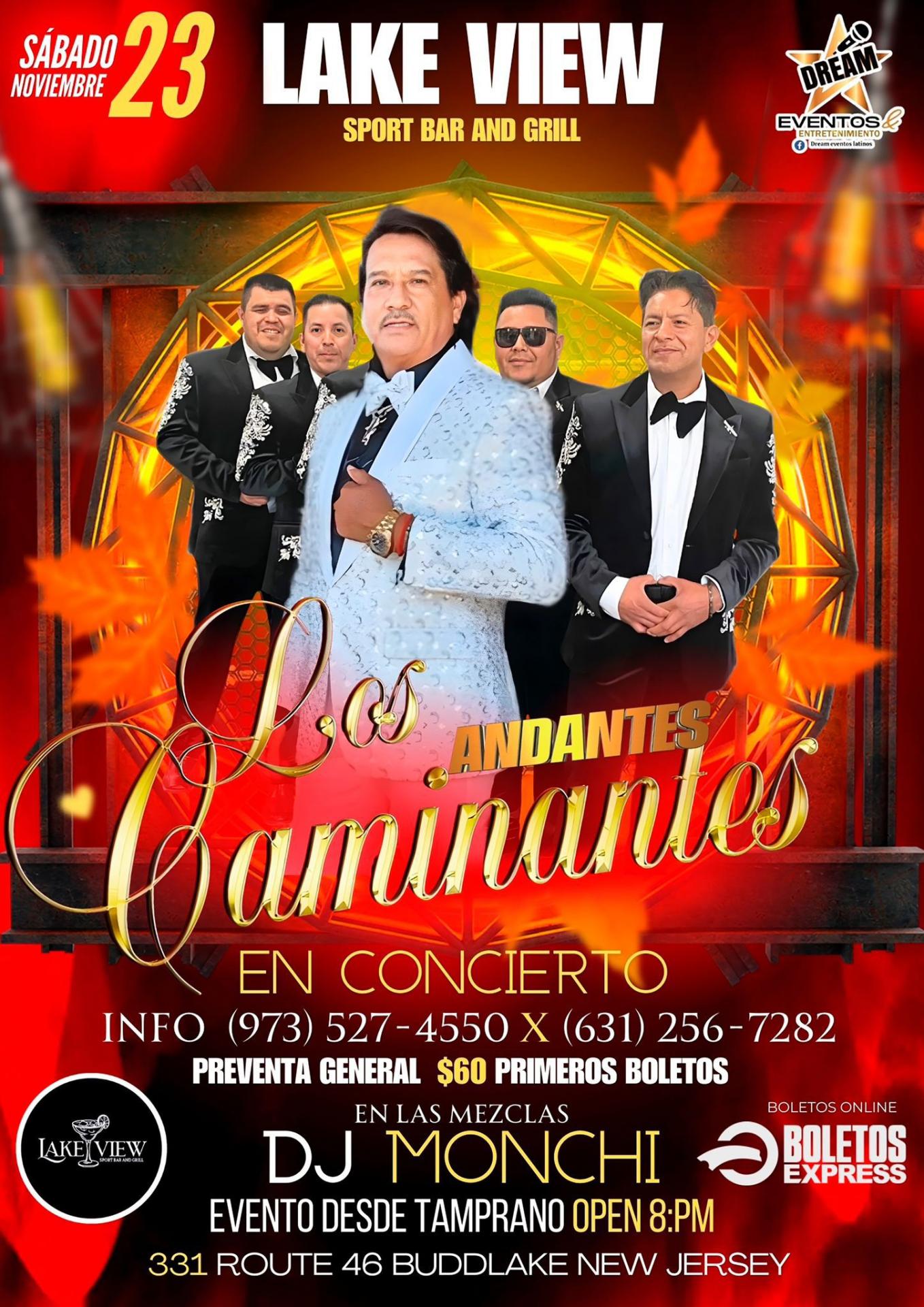 Los Caminantes Andantes Live en Budd Lake NJ / Sabado 23 Nov en LakeVew Sport Bar