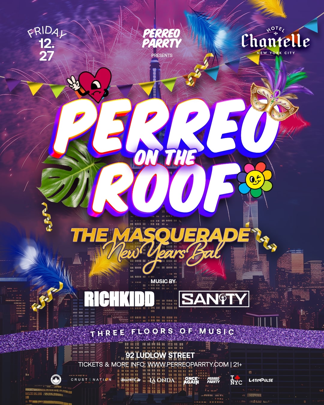 PERREO on the ROOF -The Masquerade NYE Ball - Latin & Reggaeton Dance Party